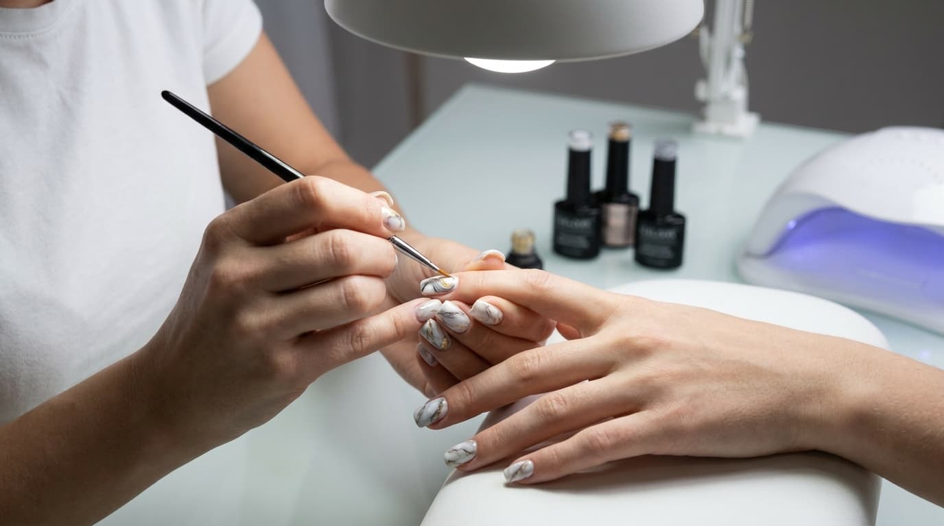 Marble Gel Mani at Meow Aesthetics