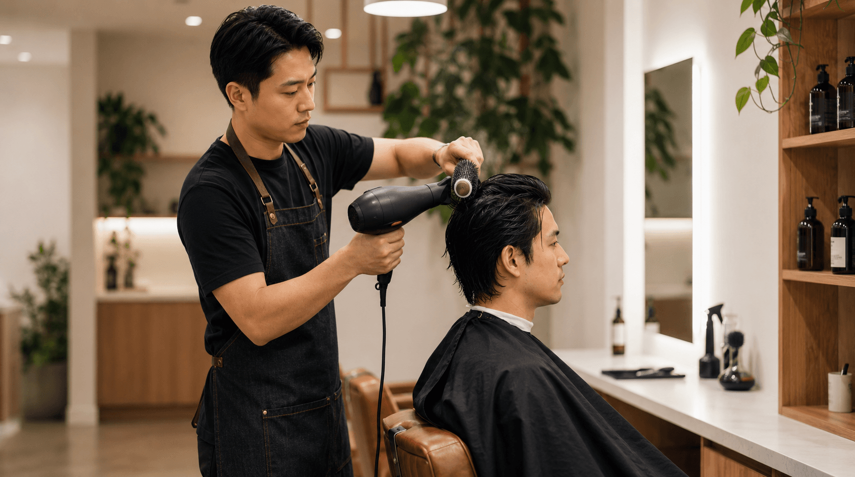 Mens Cut + Wash & Blow at Meow Aesthetics