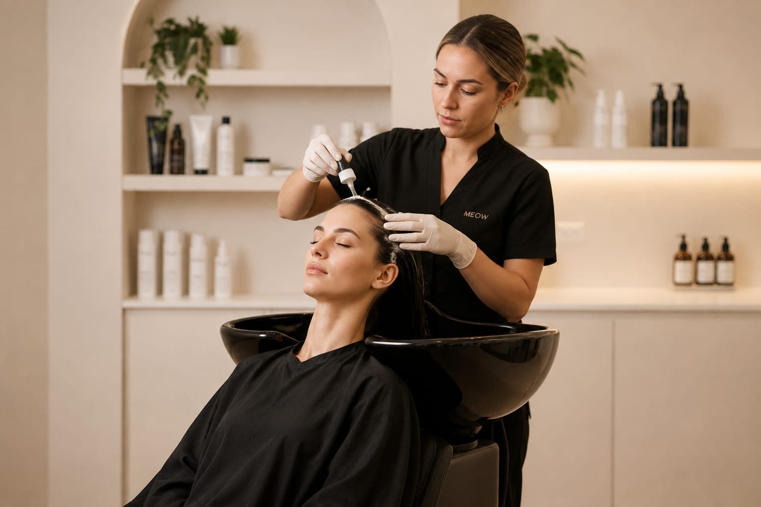 Ladies Scalp Treatment + Cut at Meow Aesthetics