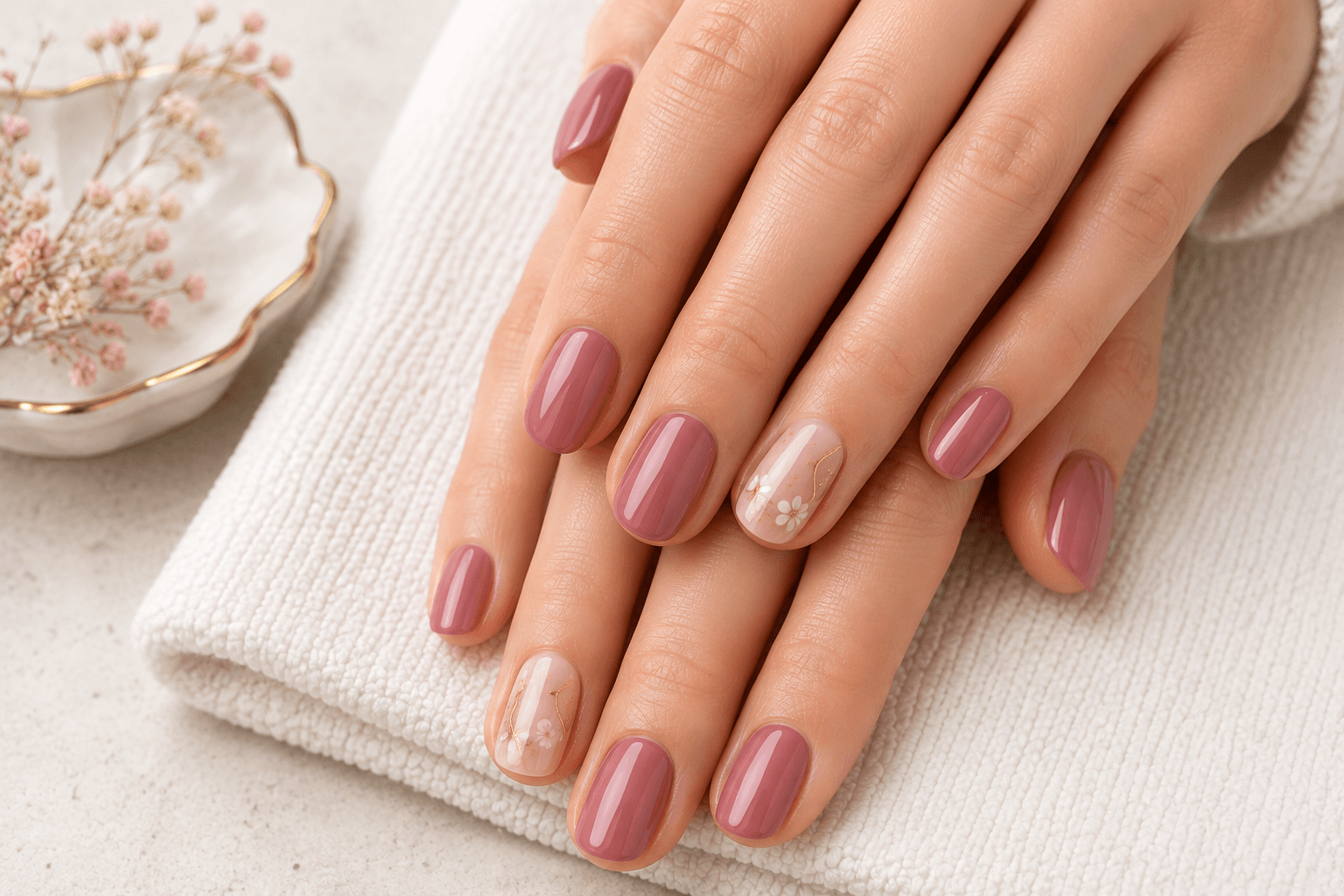 Classic Gel Mani + Simple Design at Meow Aesthetics